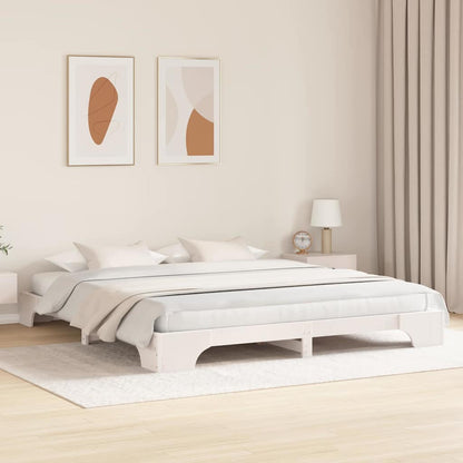 Struttura del letto Bianco 200 x 200 cm Pino massello