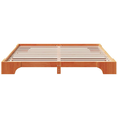 Struttura del letto Marrone cerato 200 x 200 cm Pino massello