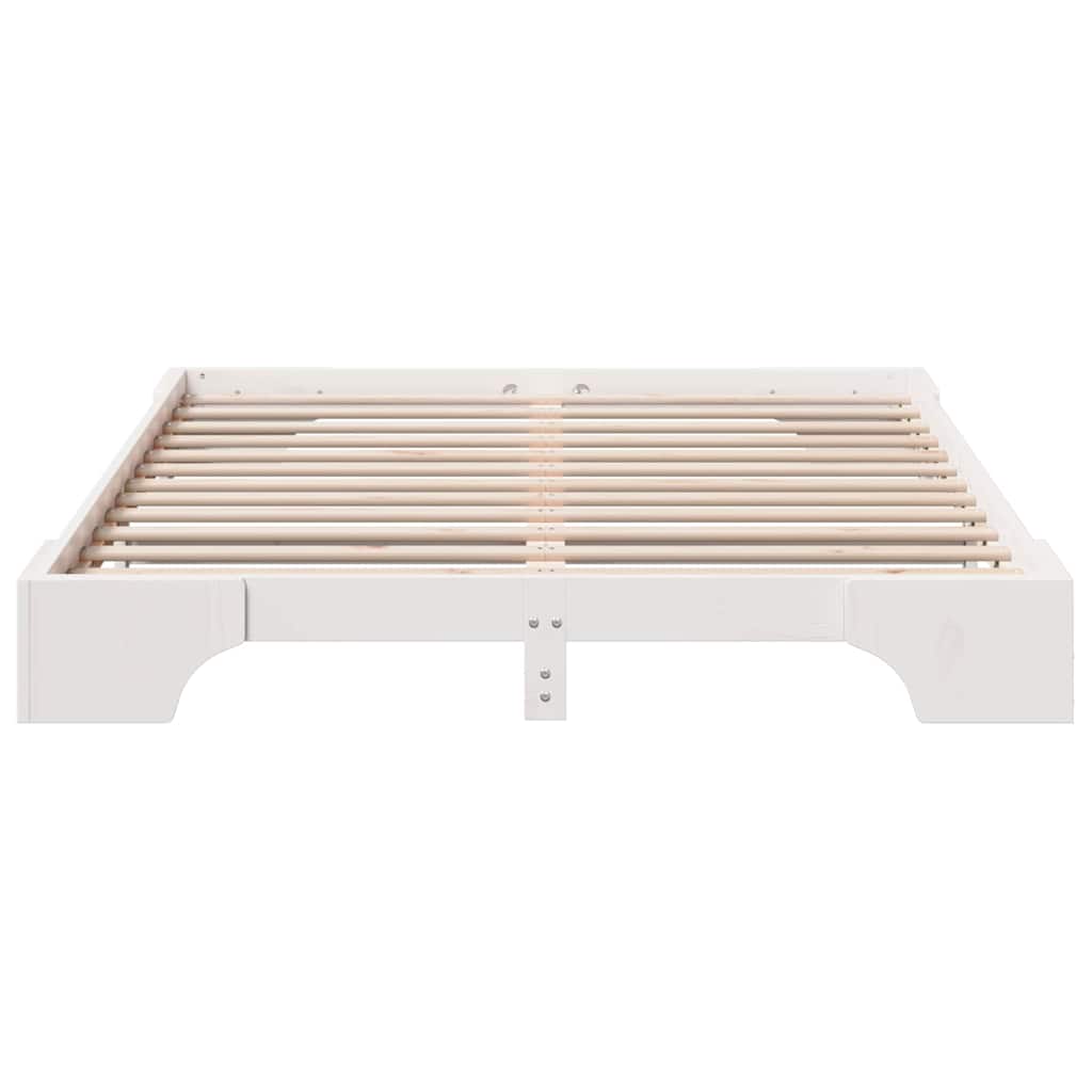 Struttura del letto Bianco 160 x 200 cm Pino massello