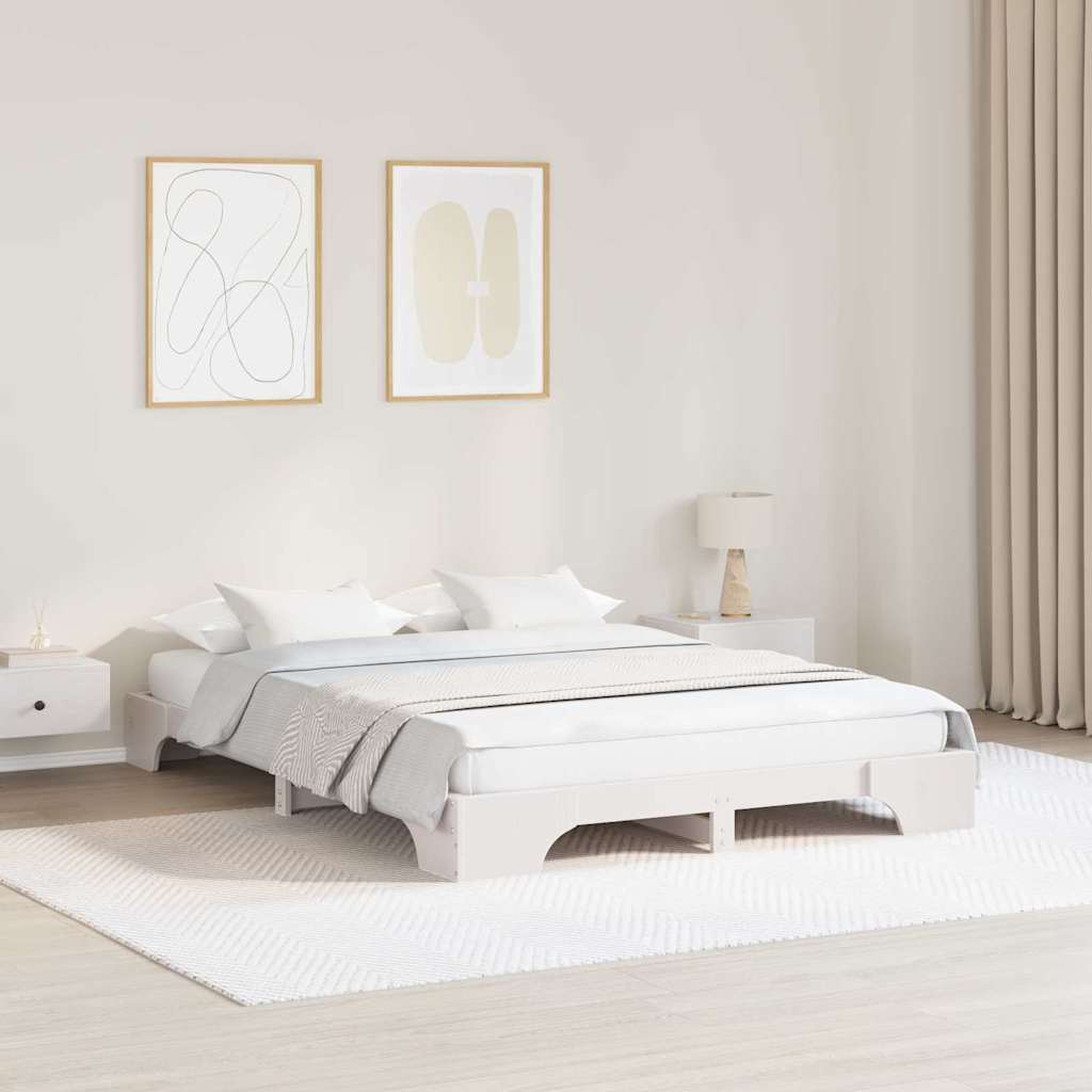 Struttura del letto Bianco 140 x 200 cm Pino massello