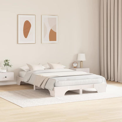 Struttura del letto Bianco 140 x 190 cm Pino massello