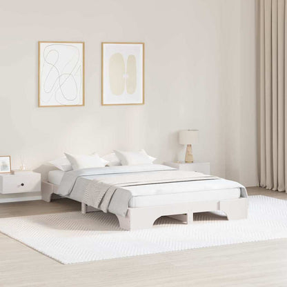 Struttura del letto Bianco 135 x 190 cm Pino massello