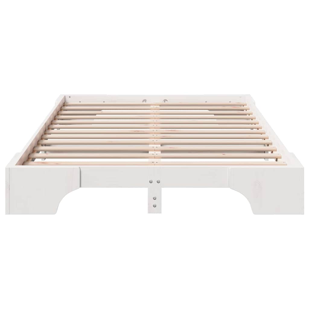 Struttura del letto Bianco 135 x 190 cm Pino massello