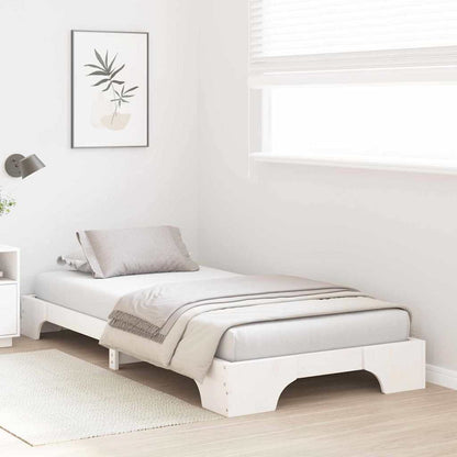 Struttura del letto Bianco 90 x 200 cm Pino massello