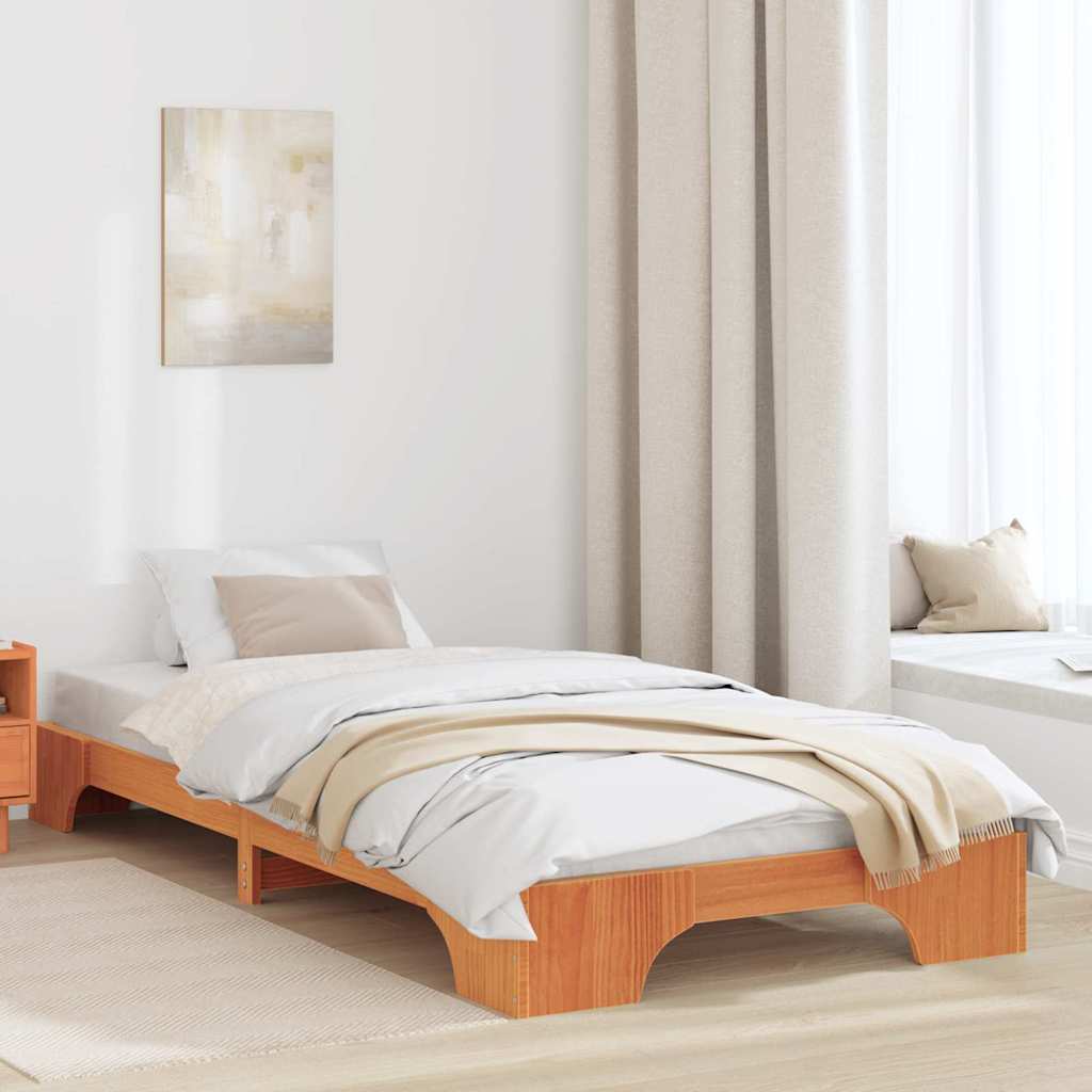 Struttura del letto Marrone cerato 90 x 200 cm Pino massello