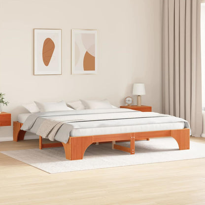 Struttura del letto Marrone cerato 200 x 200 cm Pino massello