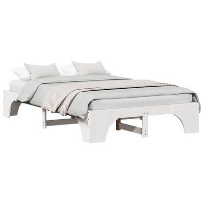 Struttura del letto Bianco 140 x 190 cm Pino massello