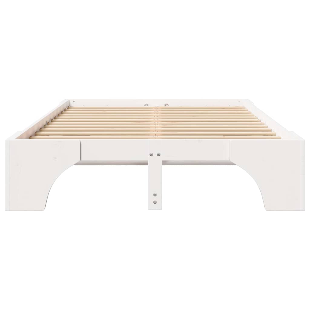 Struttura del letto Bianco 140 x 190 cm Pino massello