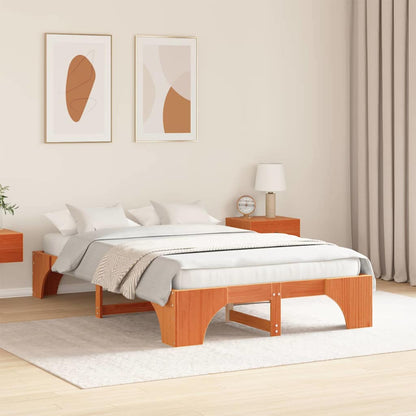 Struttura del letto Marrone cerato 140 x 190 cm Pino massello