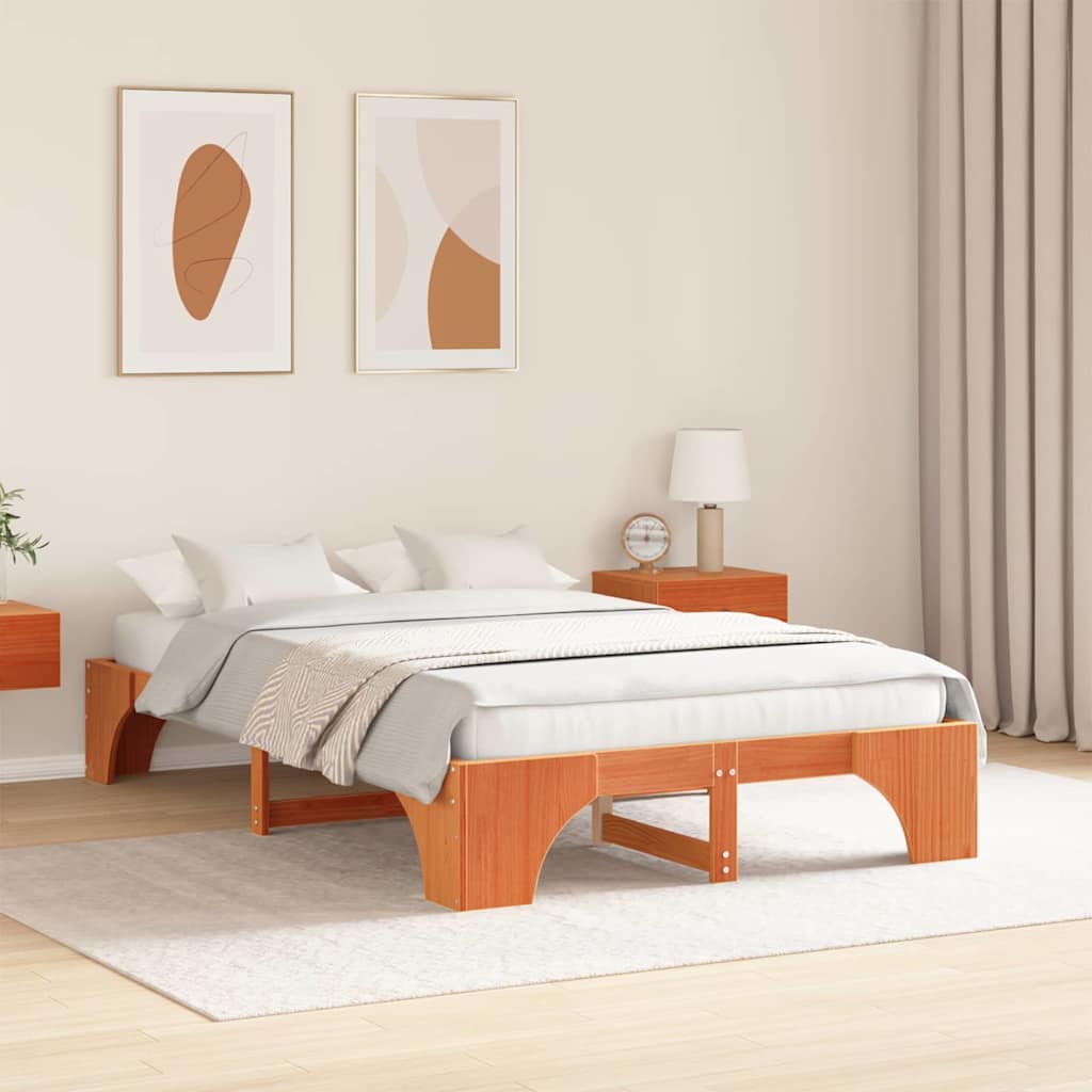 Struttura del letto Marrone cerato 120 x 190 cm Pino massello