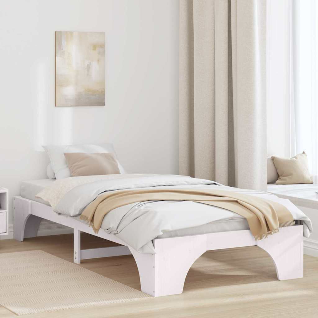 Struttura del letto Bianco 100 x 200 cm Pino massello
