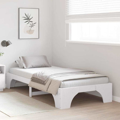 Struttura del letto Bianco 90 x 190 cm Pino massello