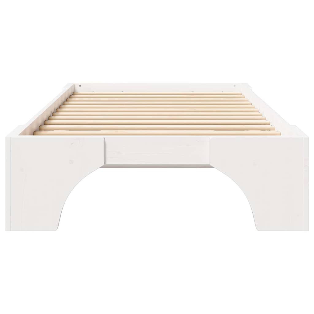 Struttura del letto Bianco 90 x 190 cm Pino massello