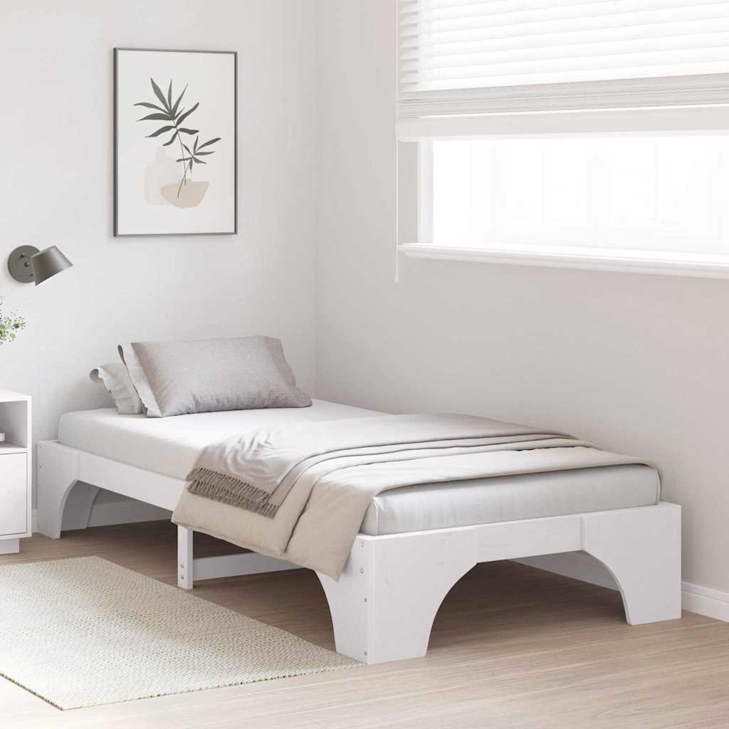 Struttura del letto Bianco 75 x 190 cm Pino massello