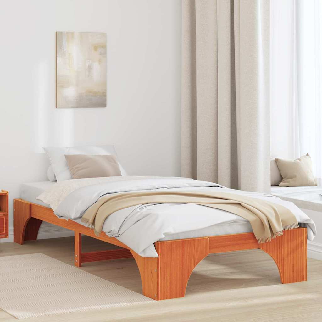 Struttura del letto Marrone cerato 75 x 190 cm Pino massello