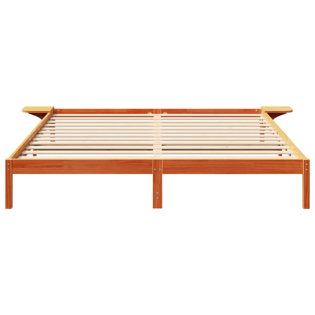 Struttura del letto Marrone cerato 200 x 200 cm Pino massello