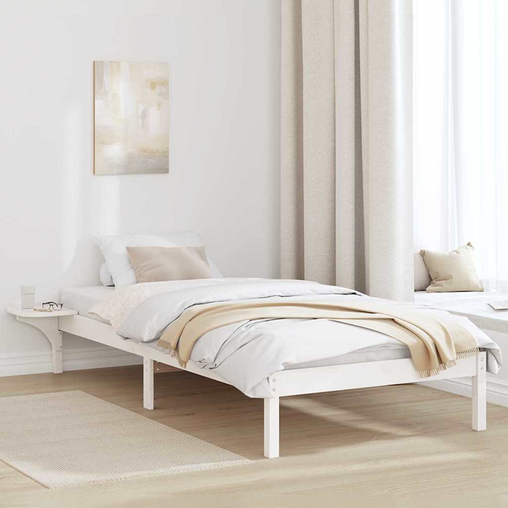 Struttura del letto Bianco 100 x 200 cm Pino massello