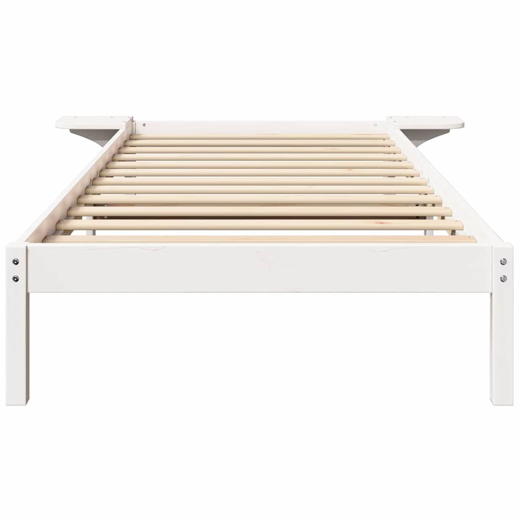 Struttura del letto Bianco 90 x 190 cm Pino massello