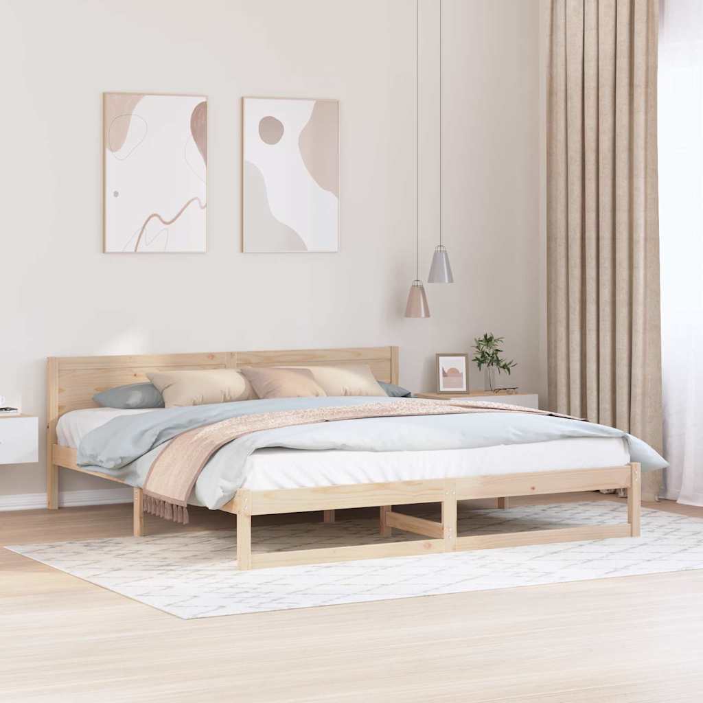 Struttura del letto Naturale 200 x 200 cm Pino massello