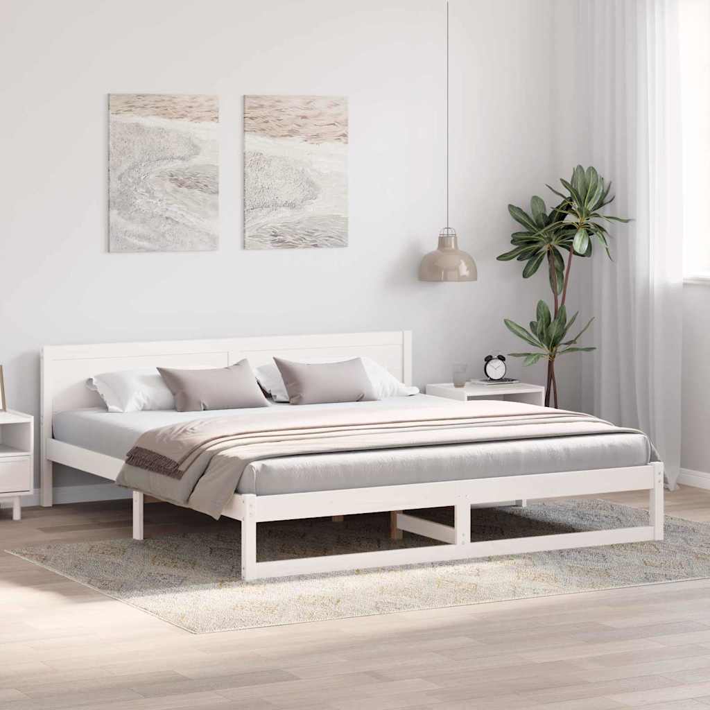 Struttura del letto Bianco 200 x 200 cm Pino massello