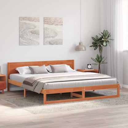 Struttura del letto Marrone cerato 200 x 200 cm Pino massello