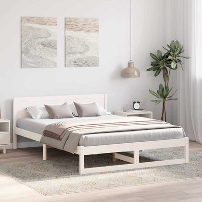 Struttura del letto Bianco 150 x 200 cm Pino massello