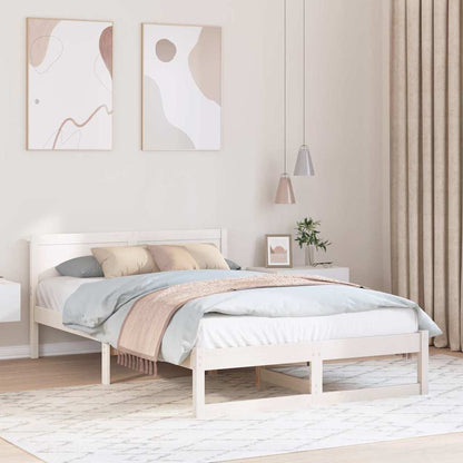 Struttura del letto Bianco 140 x 190 cm Pino massello