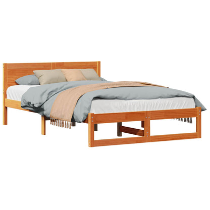 Struttura del letto Marrone cerato 140 x 190 cm Pino massello