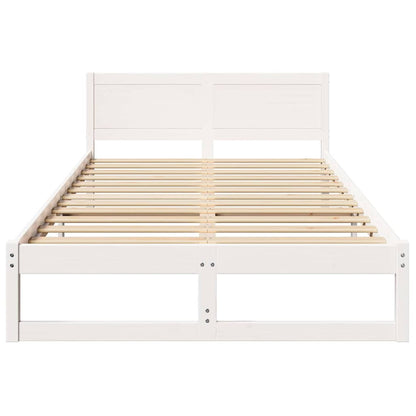 Struttura del letto Bianco 135 x 190 cm Pino massello