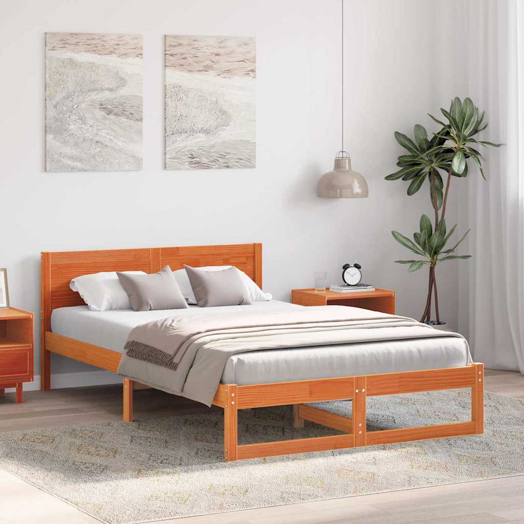 Struttura del letto Marrone cerato 120 x 190 cm Pino massello