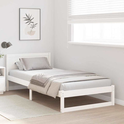 Struttura del letto Bianco 90 x 200 cm Pino massello