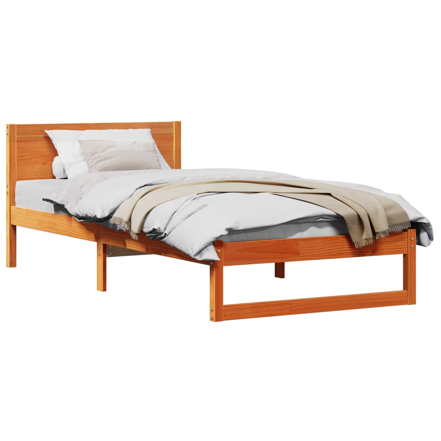 Struttura del letto Marrone cerato 90 x 190 cm Pino massello