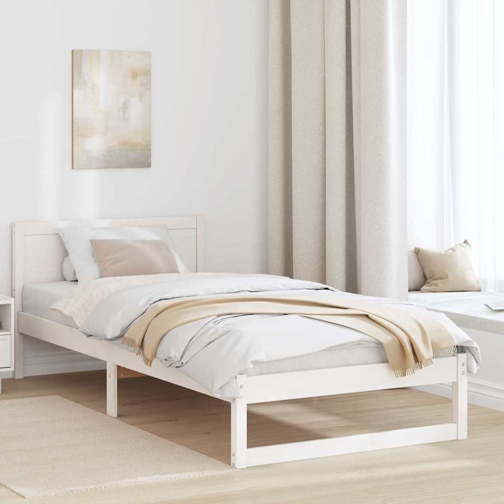 Struttura del letto Bianco 75 x 190 cm Pino massello