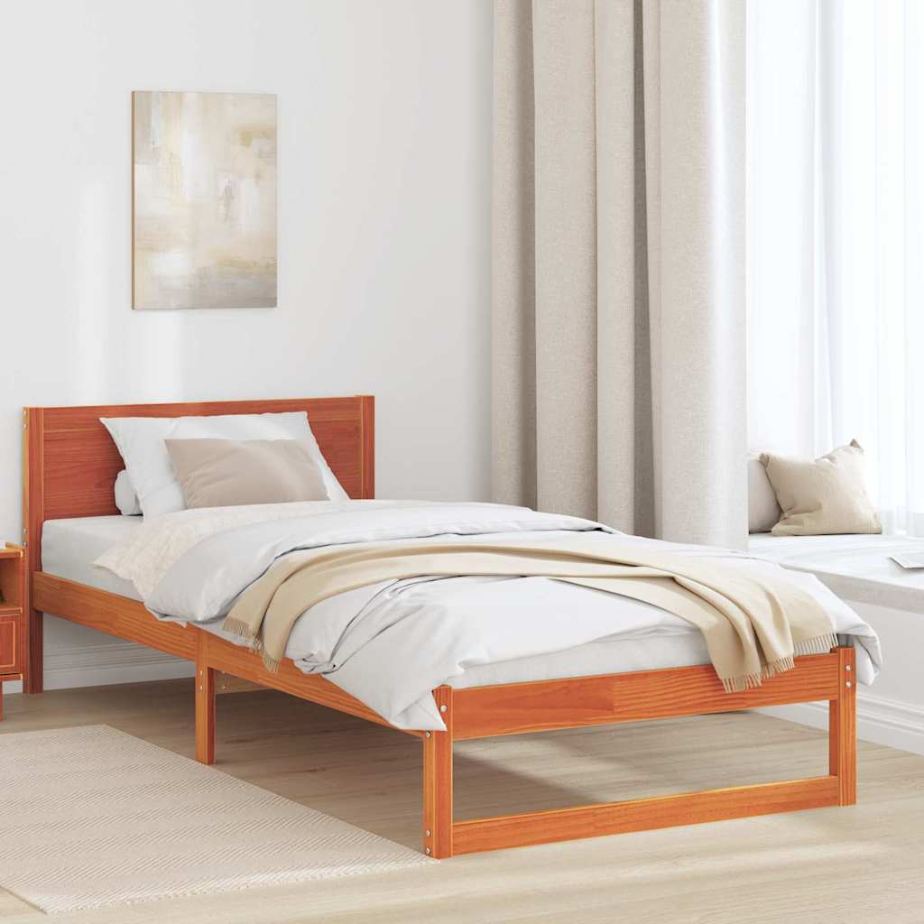 Struttura del letto Marrone cerato 75 x 190 cm Pino massello