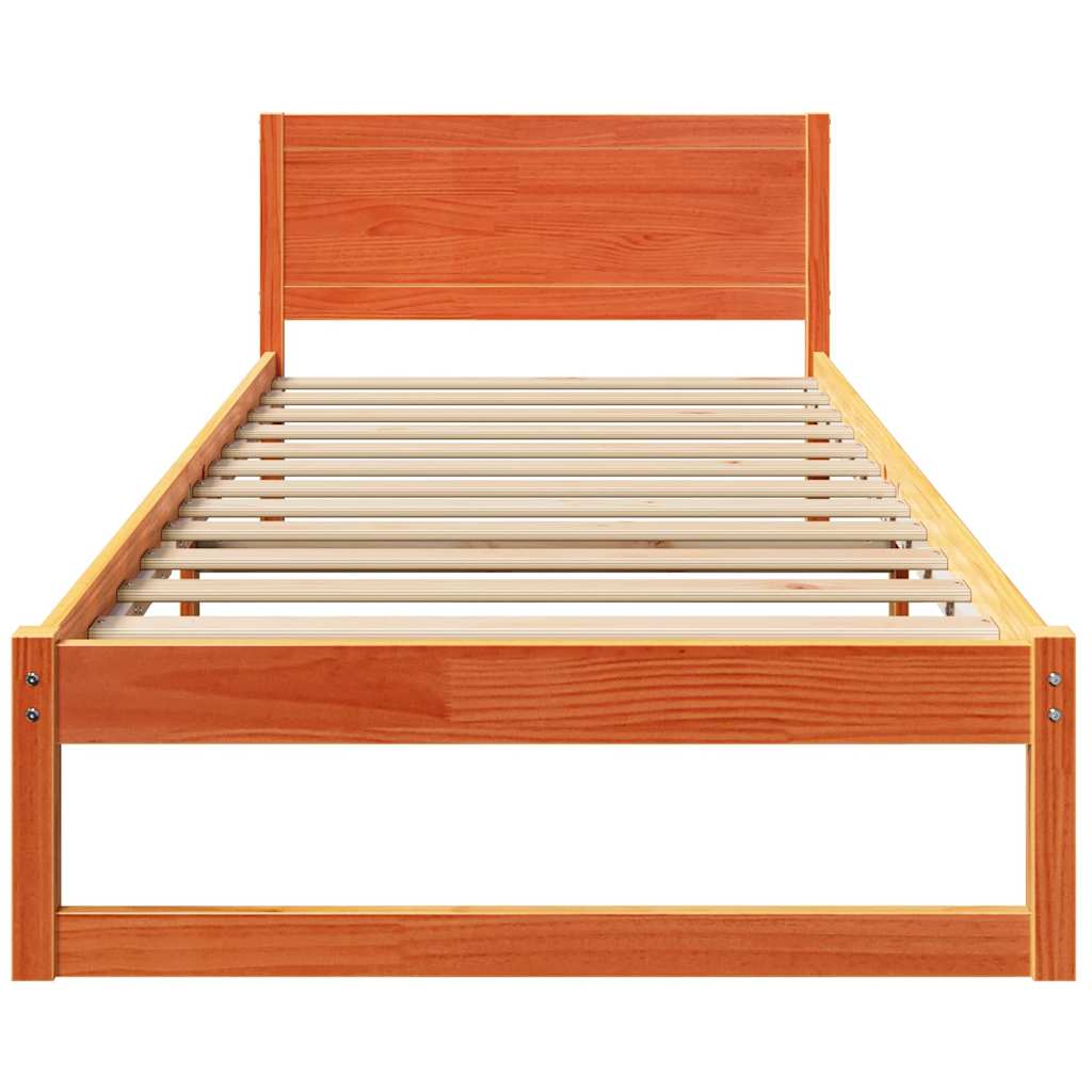 Struttura del letto Marrone cerato 75 x 190 cm Pino massello