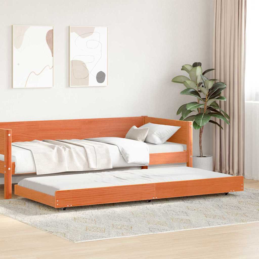 Struttura del letto Marrone cerato 75 x 190 cm Pino massello