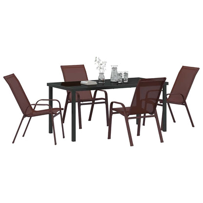 Set da Pranzo per Giardino 5 pcs Marrone e Nero