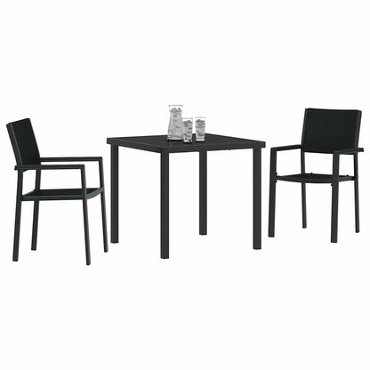 Set da Pranzo per Giardino 3 pcs Nero