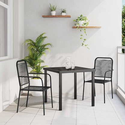Set da Pranzo per Giardino 3 pcs Nero