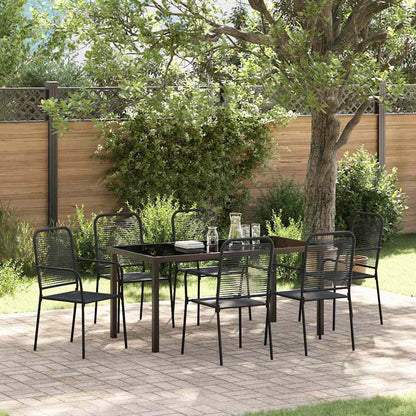 Set da Pranzo per Giardino 7 pcs Nero