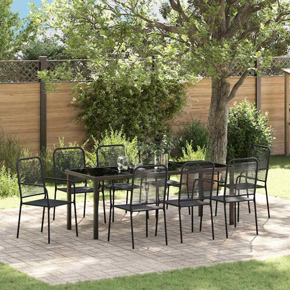 Set da Pranzo per Giardino 9 pcs Nero