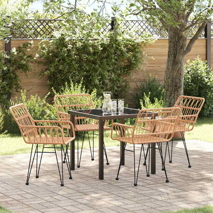 Set da Pranzo per Giardino 5 pcs Marrone
