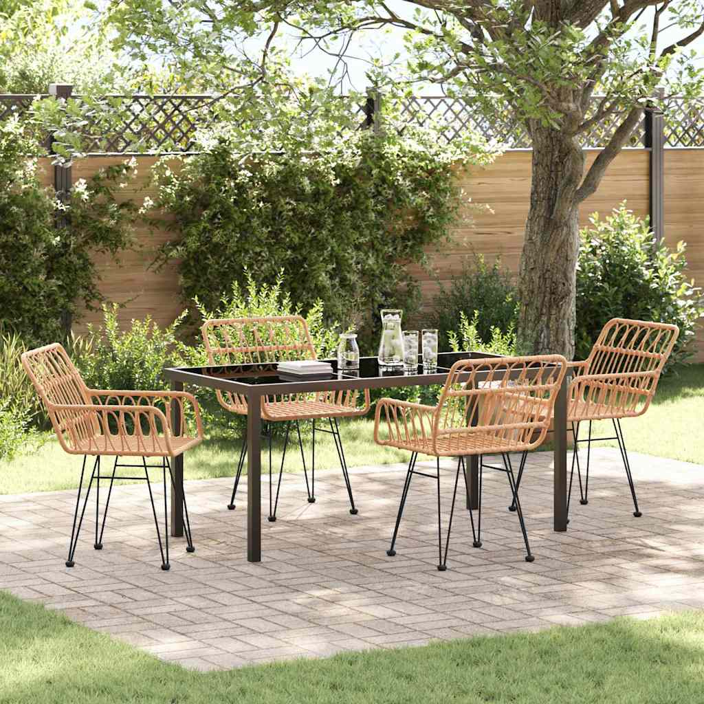 Set da Pranzo per Giardino 5 pcs Marrone