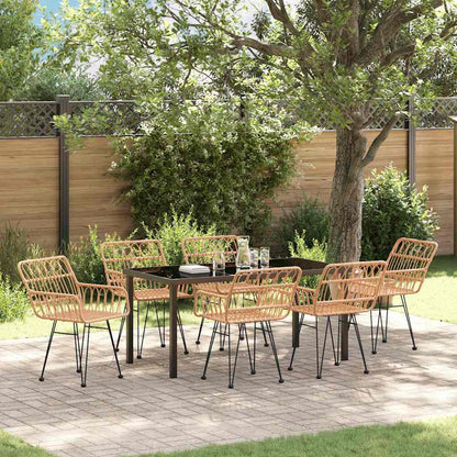 Set da Pranzo per Giardino 7 pcs Marrone