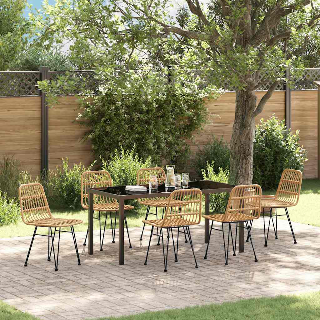 Set da Pranzo per Giardino 7 pcs Marrone