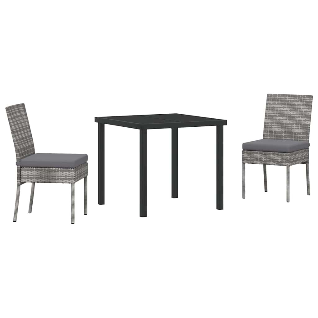 Set da Pranzo per Giardino 3 pcs Grigio