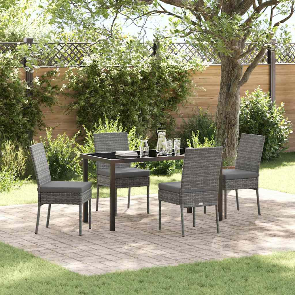 Set da Pranzo per Giardino 5 pcs Grigio
