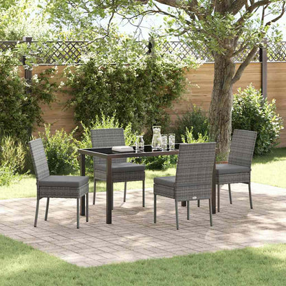 Set da Pranzo per Giardino 5 pcs Grigio