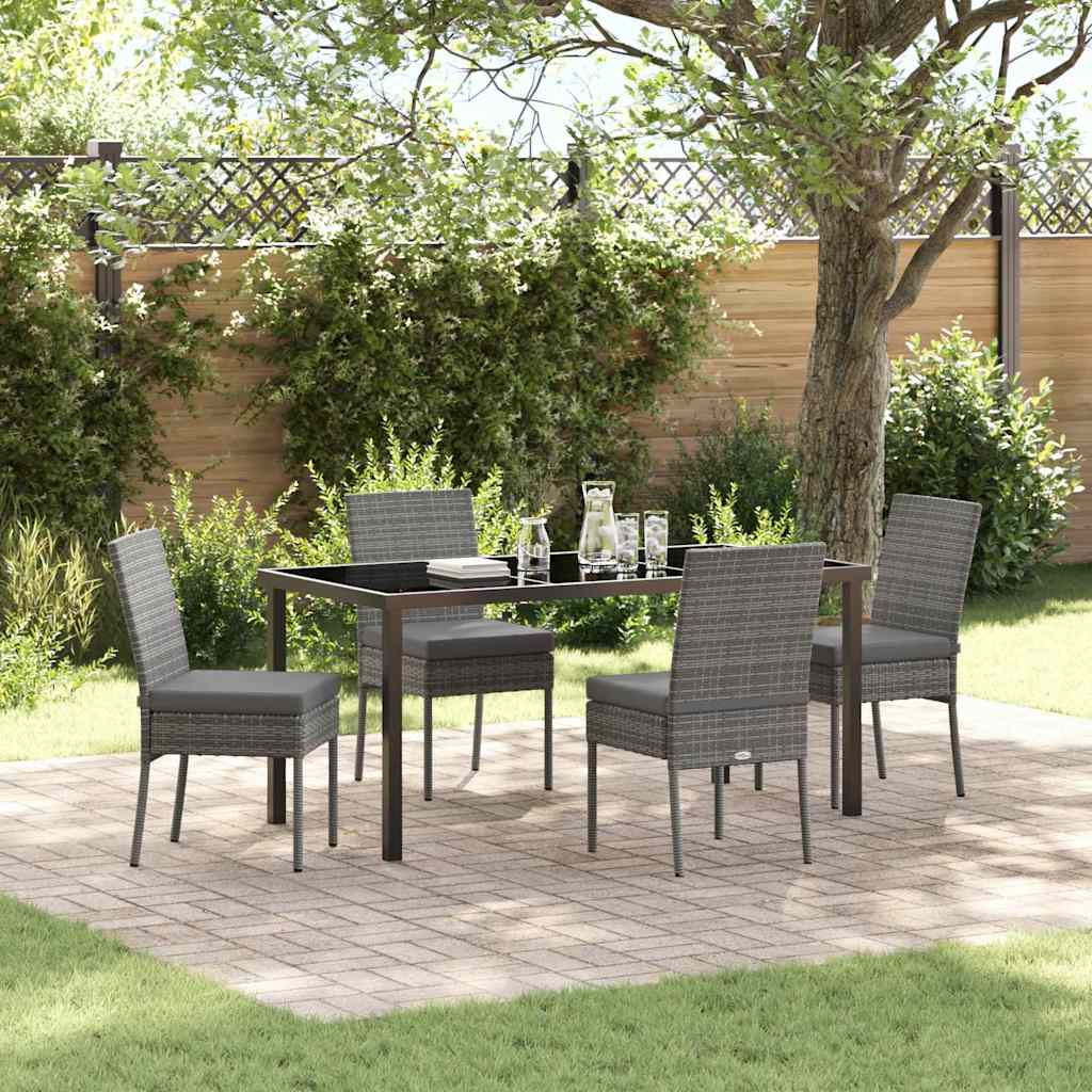 Set da Pranzo per Giardino 5 pcs Grigio