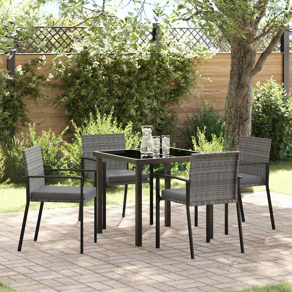 Set da Pranzo per Giardino 5 pcs Grigio